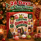 🎄🎁Świąteczny kalendarz adwentowy z mini-gniotkami (Squishies) 2026 – 24-dniowe odliczanie z gniotkami w kształcie pierożków i brokatowymi zabawkami