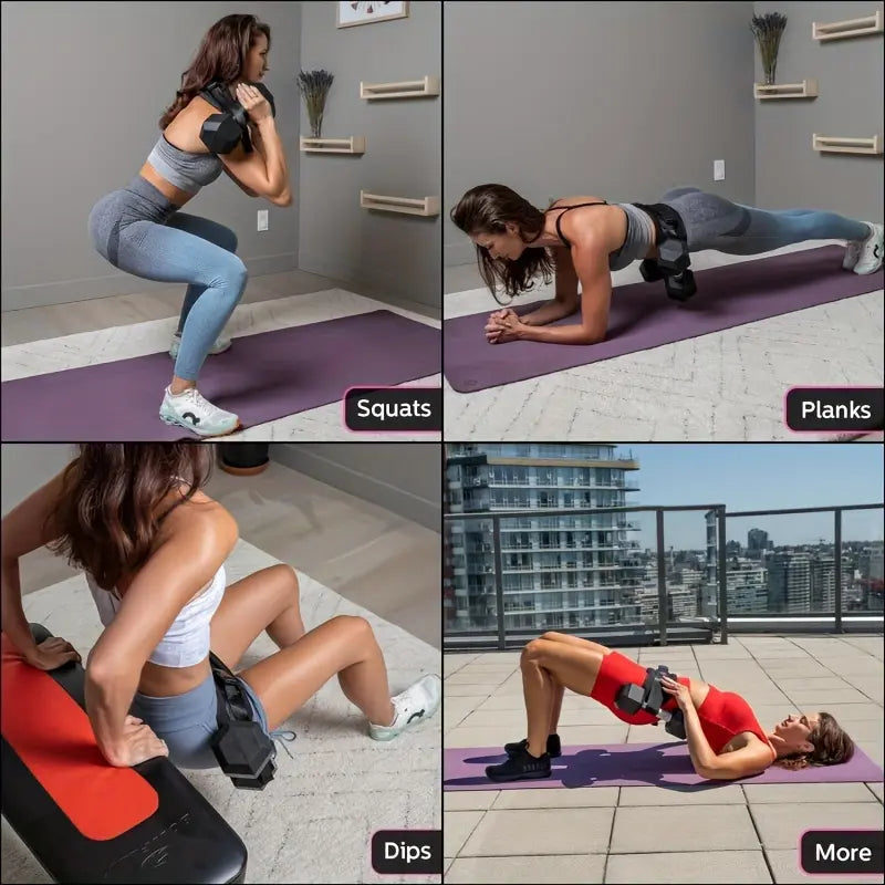 🔥Great Value｜Hip Thrust Adjustable Resistance Weight Belt for Home Workouts, Kettlebell Training & Butt Shaping with Extra Cushioning and Adjustable Resistance