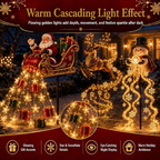 2026 New Santa’s Flying Sleigh Gift Cascade–Solar Christmas Garden Light