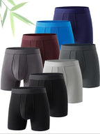 Men's Solid Color Bamboo Fiber Boxer Brief, Breathable Comfy Underwear for Daily Wear, Casual Men's Underwear for All Seasons, Stretchy Underwear, Base Underwear, Everyday Wear Underwear, Underwear Boxers, Underwear Boxers Set