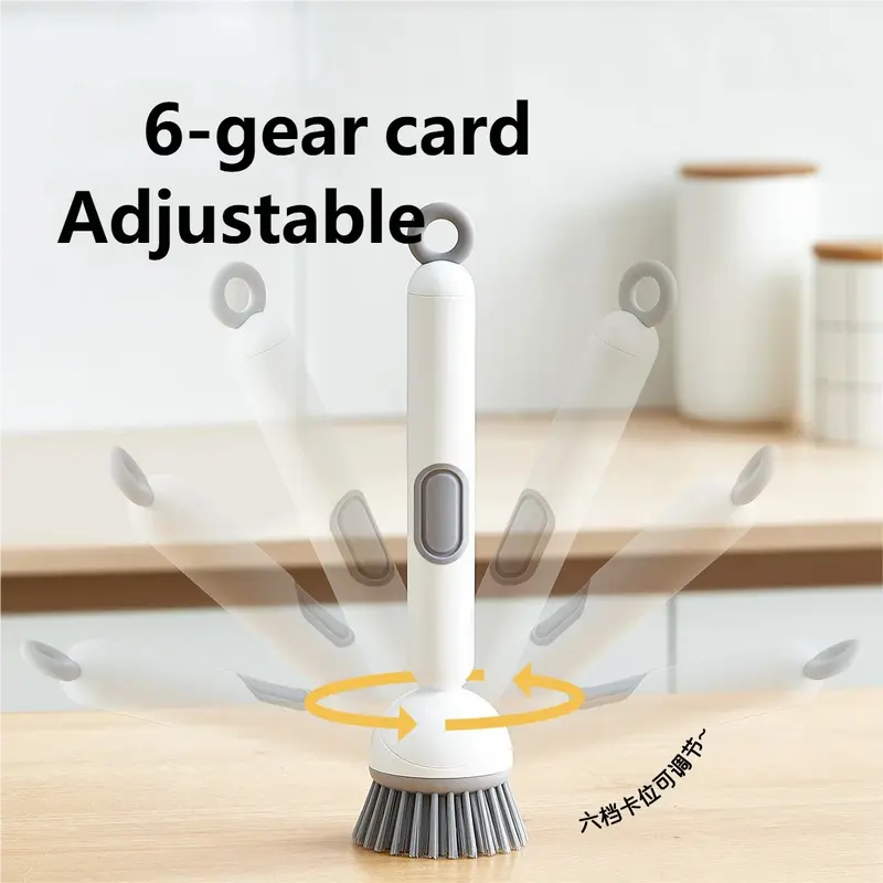 🔥Limited Special Offer🔥 Long Handle Rotatable Liquid Dispensing Pot Brush ✦Multifunctional Scrub Brush for Kitchen Pots, Bowls & Cups