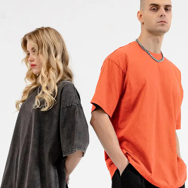 ✨Big Discount✨3 Pack Acid Wash Oversized T Shirt Unisex Cotton Crew Neck Casual Streetwear Basic Tops