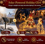 2026 New Santa’s Flying Sleigh Gift Cascade–Solar Christmas Garden Light