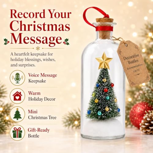 （B2G1 Free）2026 Recordable Christmas Tree Message Bottle Xmas Holiday Keepsake Christmas Props Christmas Ornament Christmas Tree Ornaments