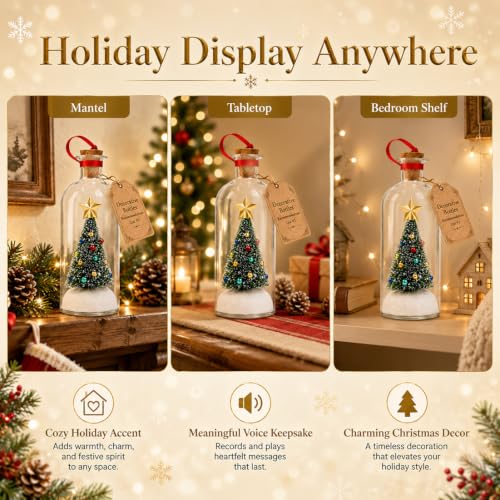 （B2G1 Free）2026 Recordable Christmas Tree Message Bottle Xmas Holiday Keepsake Christmas Props Christmas Ornament Christmas Tree Ornaments