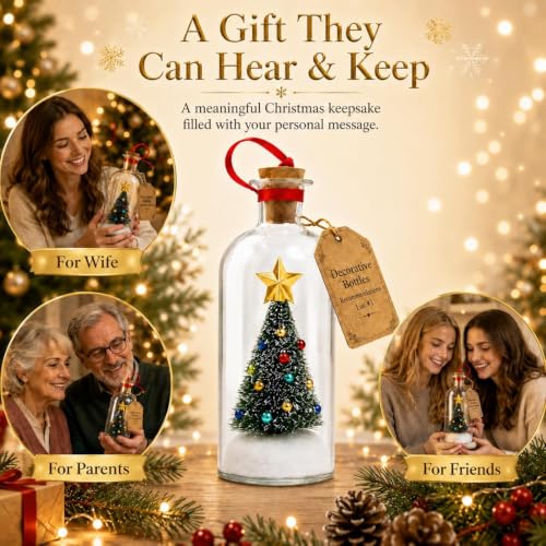 （B2G1 Free）2026 Recordable Christmas Tree Message Bottle Xmas Holiday Keepsake Christmas Props Christmas Ornament Christmas Tree Ornaments