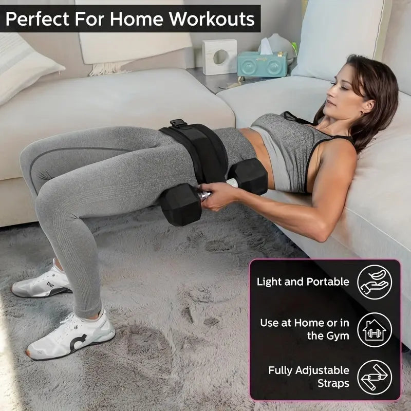 🔥Great Value｜Hip Thrust Adjustable Resistance Weight Belt for Home Workouts, Kettlebell Training & Butt Shaping with Extra Cushioning and Adjustable Resistance