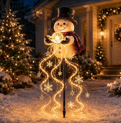 2026 New Santa’s Flying Sleigh Gift Cascade–Solar Christmas Garden Light