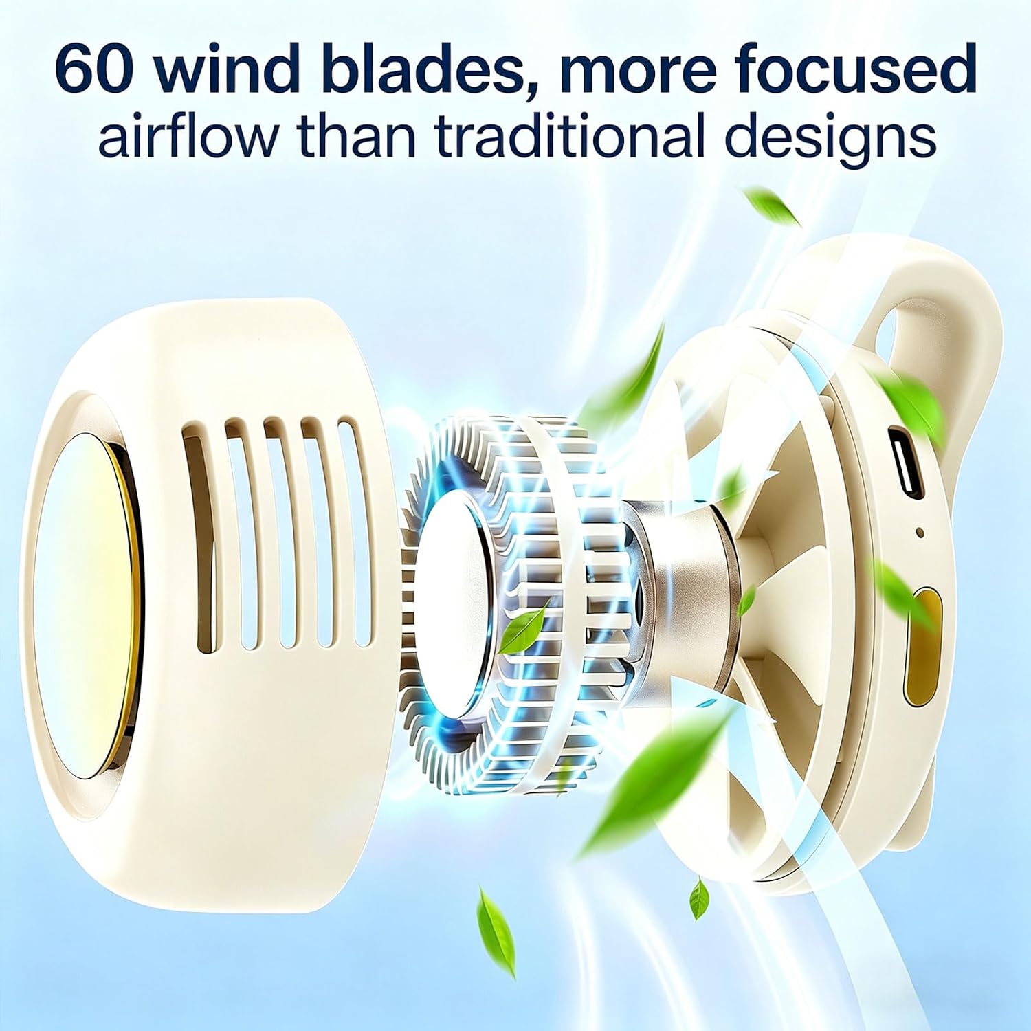 🔥Limited Time Discount｜Clip On Button Mini Bladeless Fan ✨360° Adjustable USB Rechargeable Portable Outdoor Fan