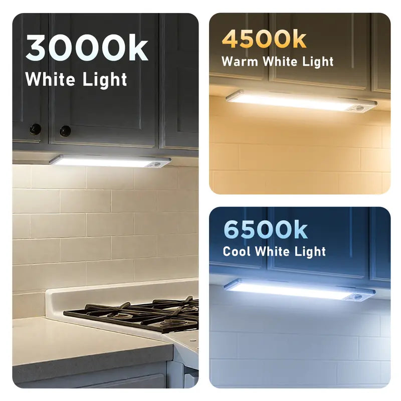 ✨Under Cabinet Lights,Motion Sensor Night Light Indoor,1500mAh USB Rechargeable Light,Magnetic Installation Dimmable Lights for Kitchen,Wardrobe,Pantry, Closet,Bathroom,Stairs,Sink Cabinet,Garage