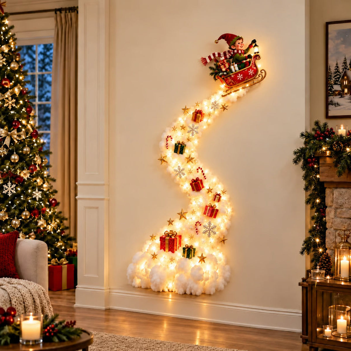 🎅 Christmas Early Discount 59% Off 🎁✨ Christmas Magic Trail Wall Light - A Little Christmas Magic, Right on Your Wall
