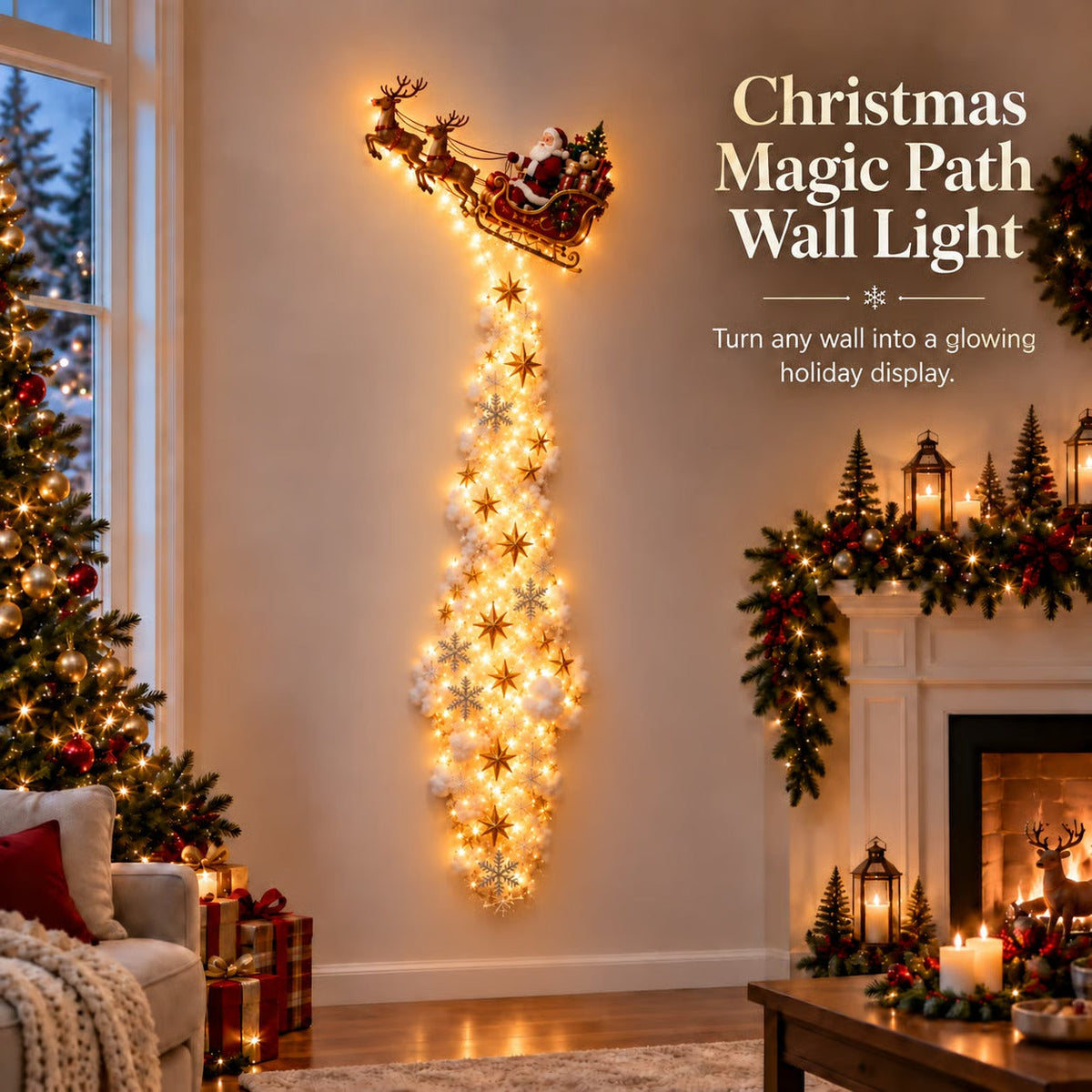 🎅 Christmas Early Discount 59% Off 🎁✨ Christmas Magic Trail Wall Light - A Little Christmas Magic, Right on Your Wall