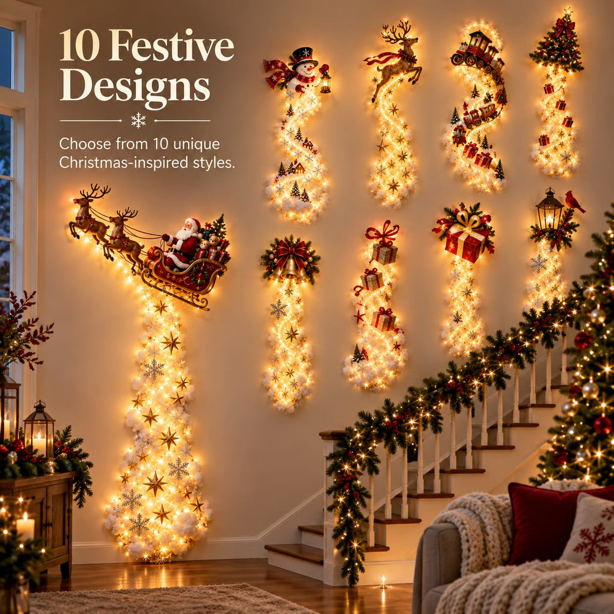🎅 Christmas Early Discount 59% Off 🎁✨ Christmas Magic Trail Wall Light - A Little Christmas Magic, Right on Your Wall