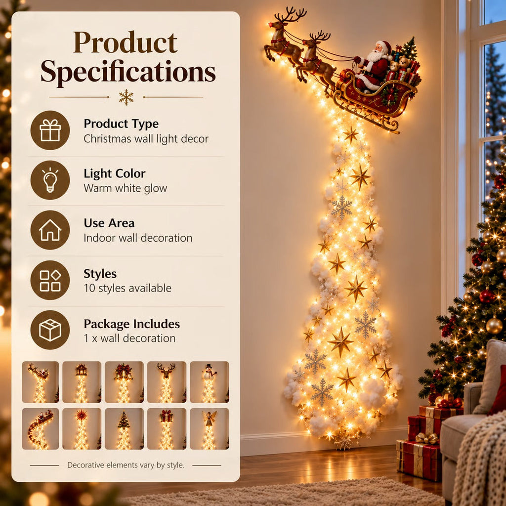🎅 Christmas Early Discount 59% Off 🎁✨ Christmas Magic Trail Wall Light - A Little Christmas Magic, Right on Your Wall