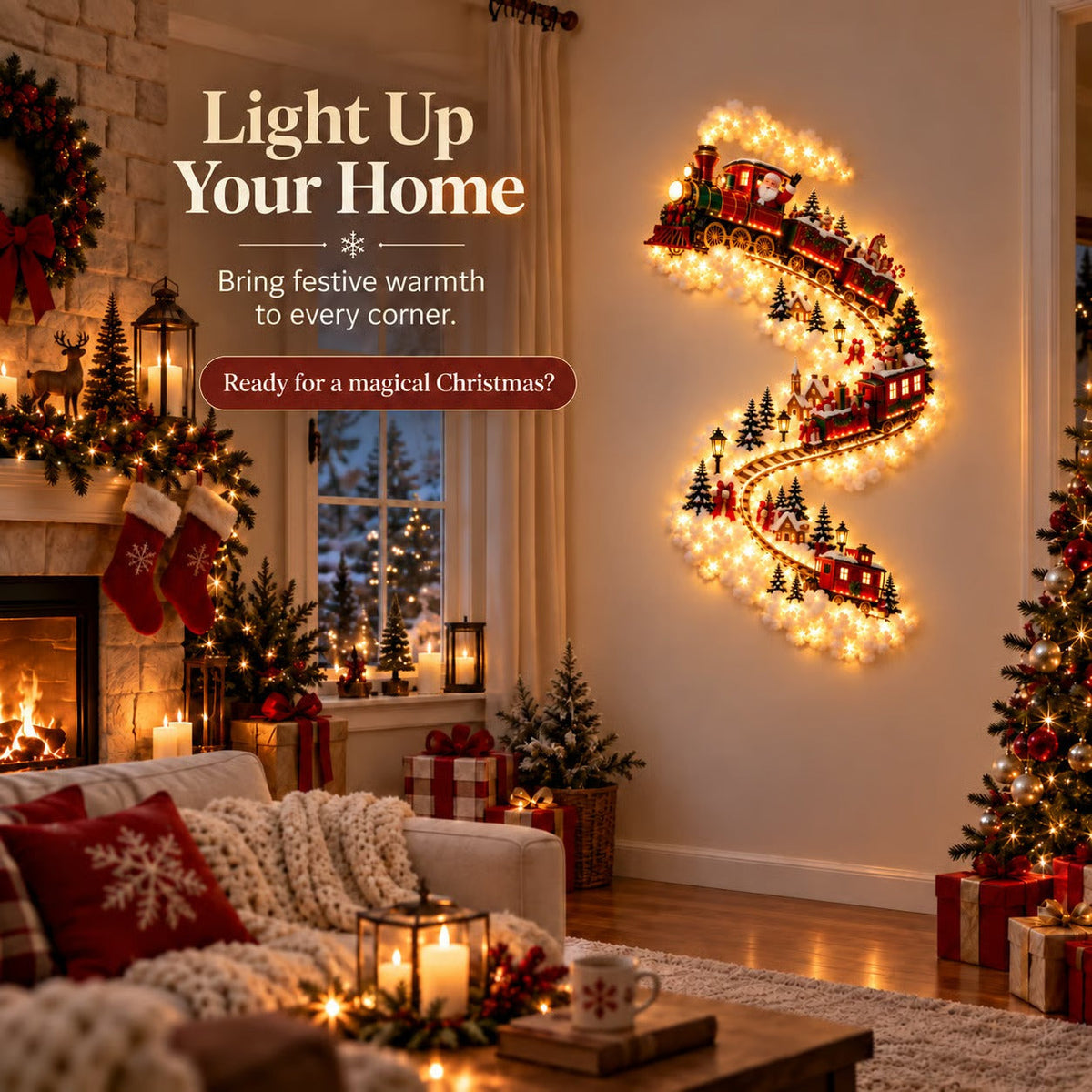 🎅 Christmas Early Discount 59% Off 🎁✨ Christmas Magic Trail Wall Light - A Little Christmas Magic, Right on Your Wall