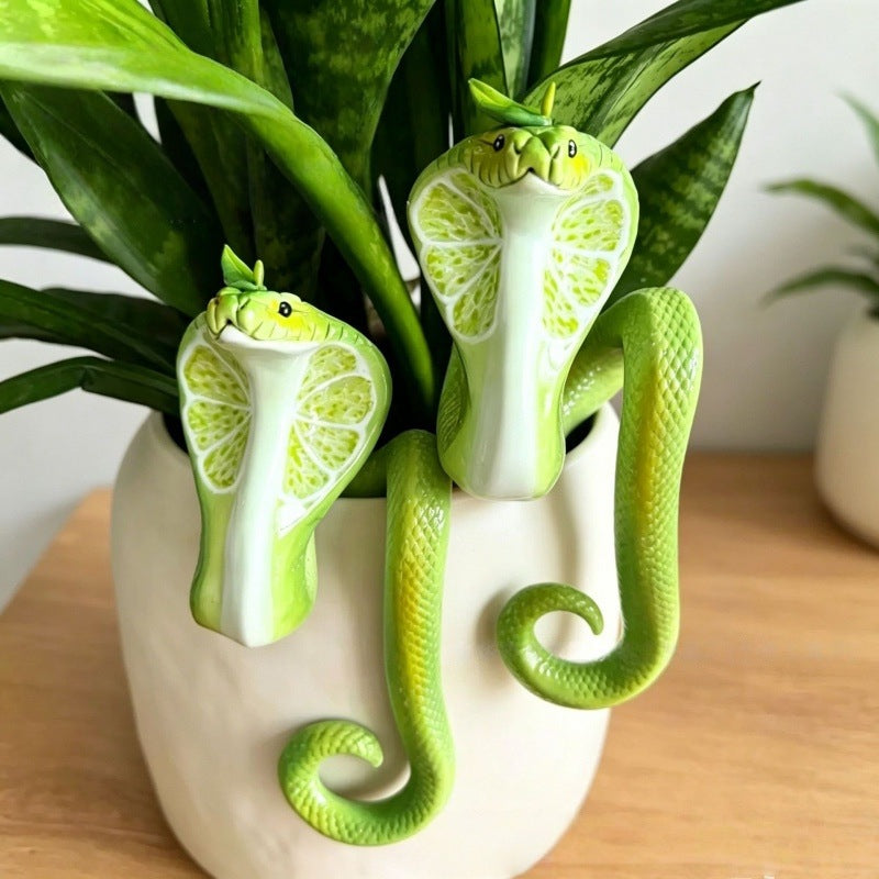 ✨Great Value Pick｜Creative Lime Slice Cobra Pot Perch Unique Artistic Plant Decor