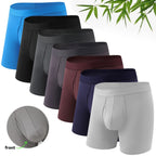Men's Solid Color Bamboo Fiber Boxer Brief, Breathable Comfy Underwear for Daily Wear, Casual Men's Underwear for All Seasons, Stretchy Underwear, Base Underwear, Everyday Wear Underwear, Underwear Boxers, Underwear Boxers Set