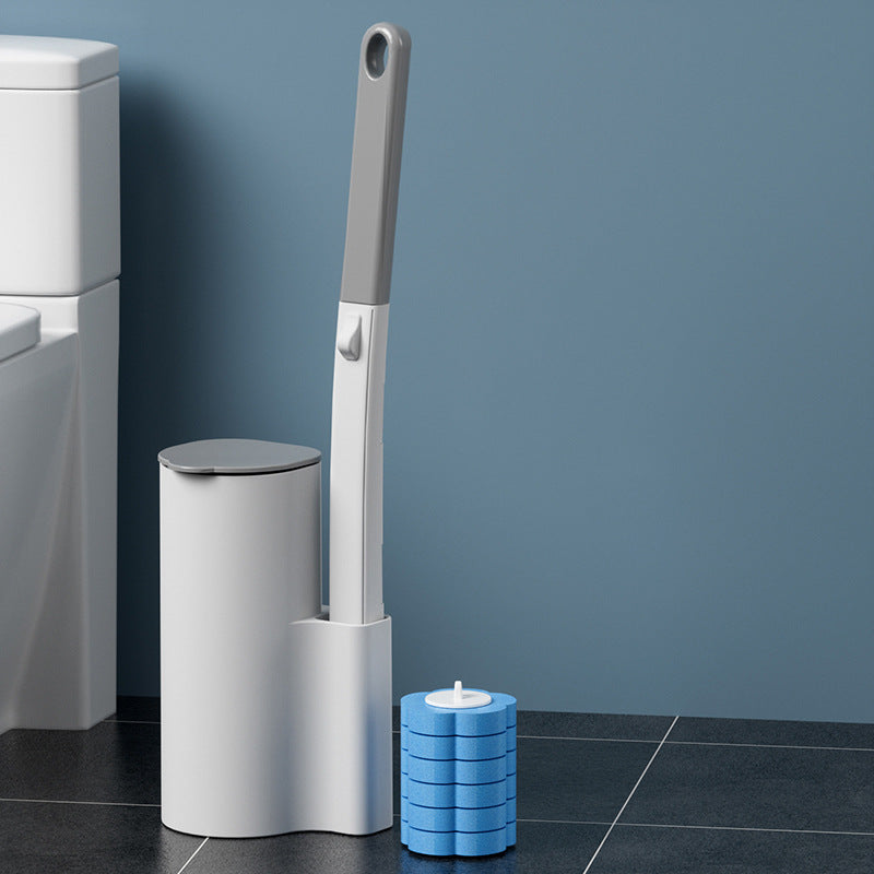 💥Exclusive Limited Deal｜Wall Mount Disposable Toilet Brush Set ✧Built-in Detergent No-Touch Disposable Scrubber