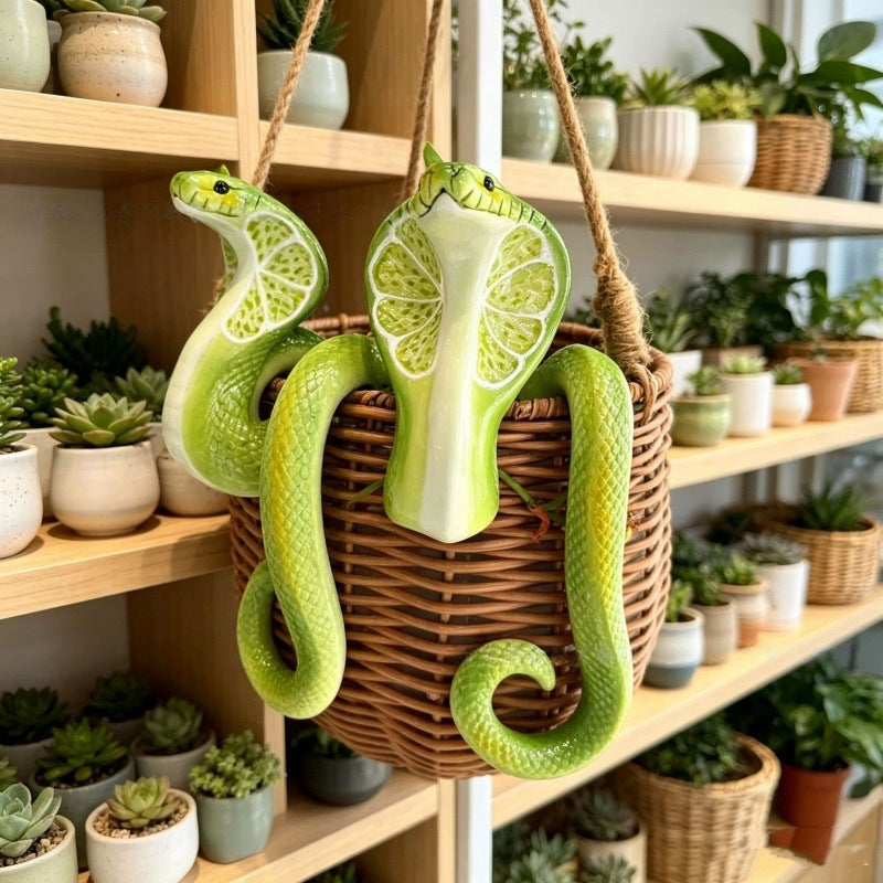 ✨Great Value Pick｜Creative Lime Slice Cobra Pot Perch Unique Artistic Plant Decor