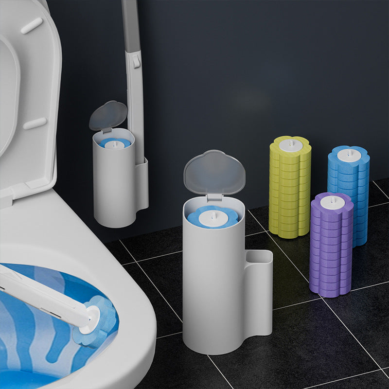 💥Exclusive Limited Deal｜Wall Mount Disposable Toilet Brush Set ✧Built-in Detergent No-Touch Disposable Scrubber