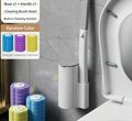 💥Exclusive Limited Deal｜Wall Mount Disposable Toilet Brush Set ✧Built-in Detergent No-Touch Disposable Scrubber