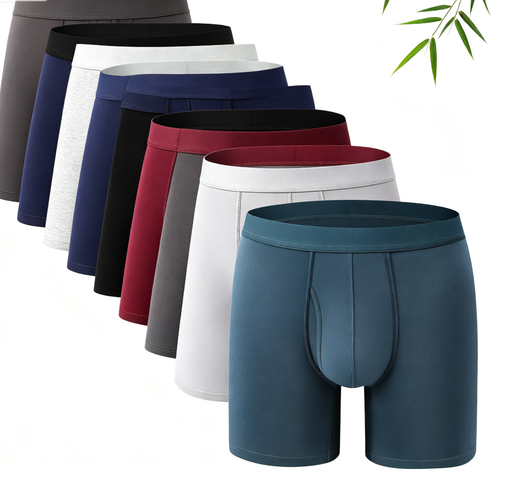 Men's Solid Color Bamboo Fiber Boxer Brief, Breathable Comfy Underwear for Daily Wear, Casual Men's Underwear for All Seasons, Stretchy Underwear, Base Underwear, Everyday Wear Underwear, Underwear Boxers, Underwear Boxers Set