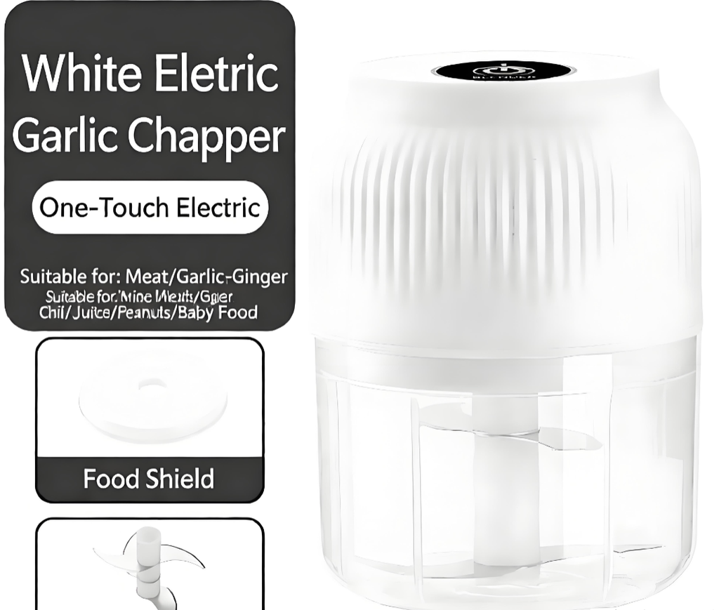 🔥Limited Special Offer｜Wireless Electric Mini Garlic Chopper ✨USB Rechargeable Baby Food Processor Kitchen Vegetable Cutter 🎁Free Random Gift For 2Pcs Order (1 Blue+1 White Only), Gift Randomly Shipped & Not Sold Separately