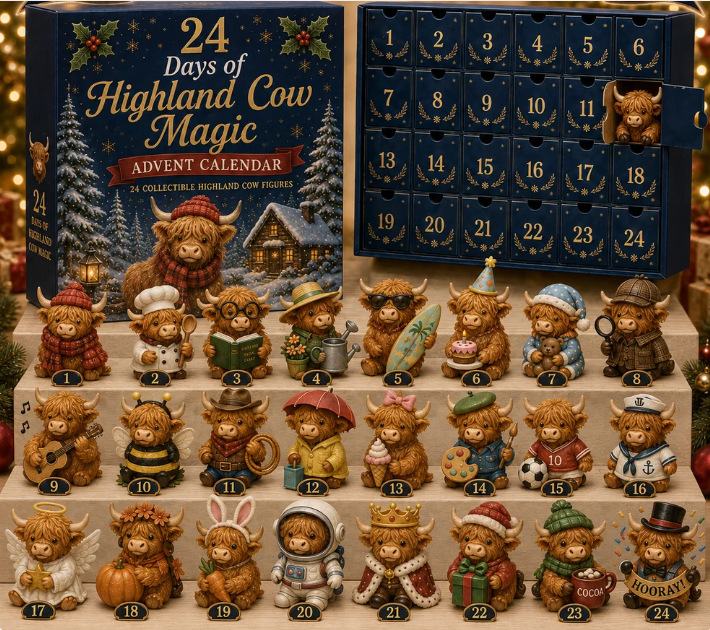 24 Days of Highland Cow Advent Calendar