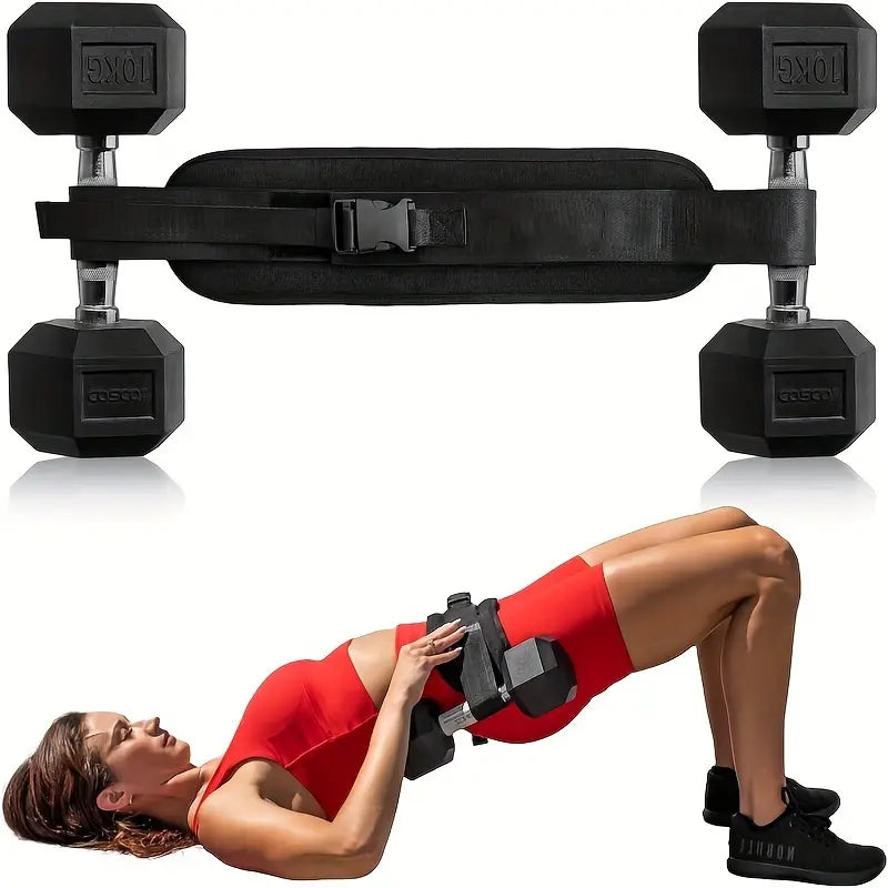 🔥Great Value｜Hip Thrust Adjustable Resistance Weight Belt for Home Workouts, Kettlebell Training & Butt Shaping with Extra Cushioning and Adjustable Resistance