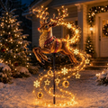 2026 New Santa’s Flying Sleigh Gift Cascade–Solar Christmas Garden Light