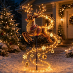 2026 New Santa’s Flying Sleigh Gift Cascade–Solar Christmas Garden Light