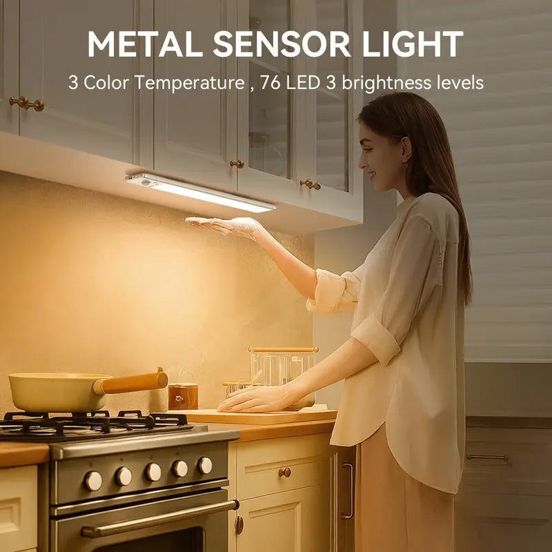 ✨Under Cabinet Lights,Motion Sensor Night Light Indoor,1500mAh USB Rechargeable Light,Magnetic Installation Dimmable Lights for Kitchen,Wardrobe,Pantry, Closet,Bathroom,Stairs,Sink Cabinet,Garage